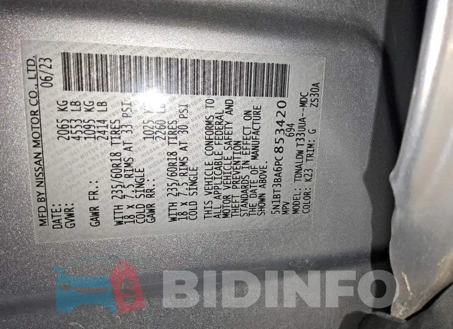 5N1BT3BA6PC853420 Photo# 12