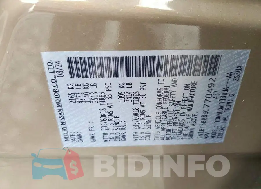 5N1BT3BB8SC770492 Photo# 13