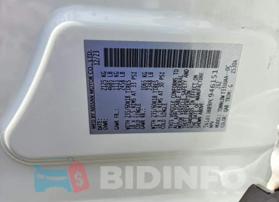5N1BT3BB9PC946151 Photo# 13