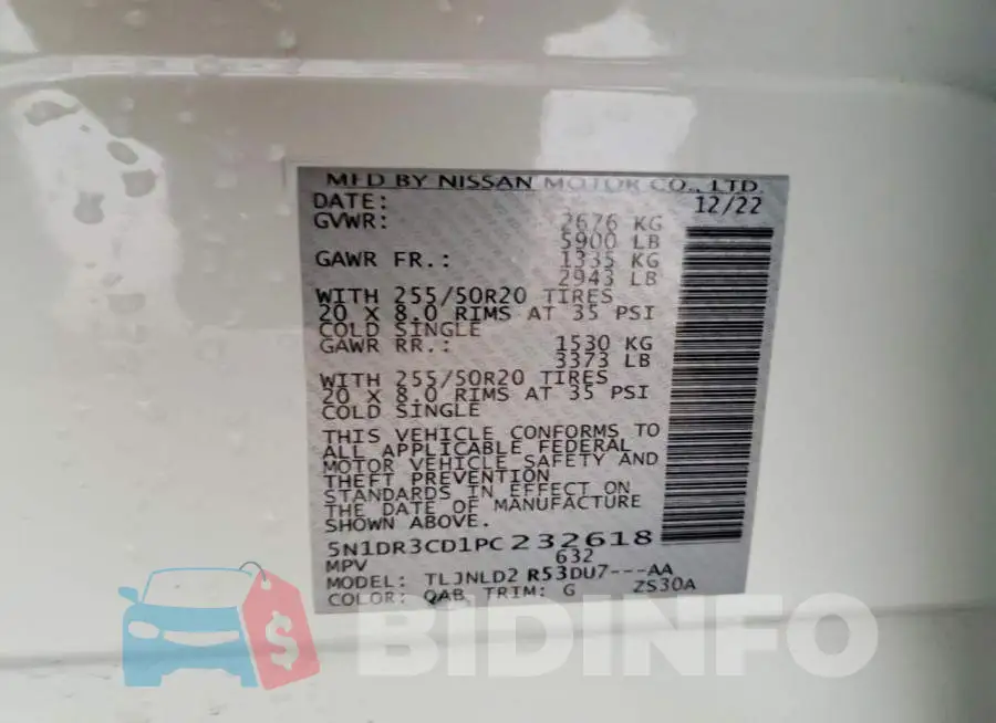 5N1DR3CD1PC232618 Photo# 13
