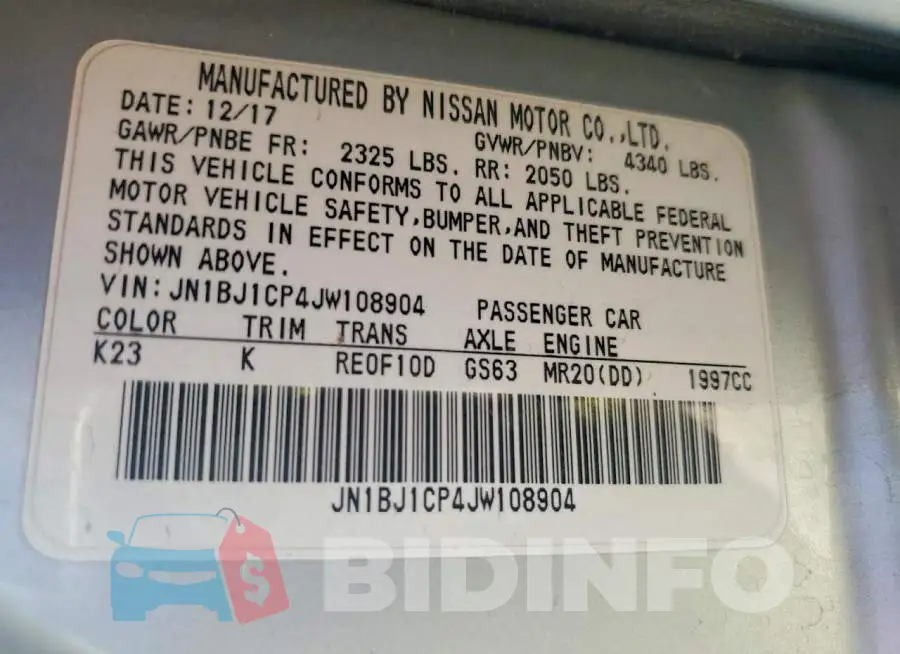 JN1BJ1CP4JW108904 Photo# 14
