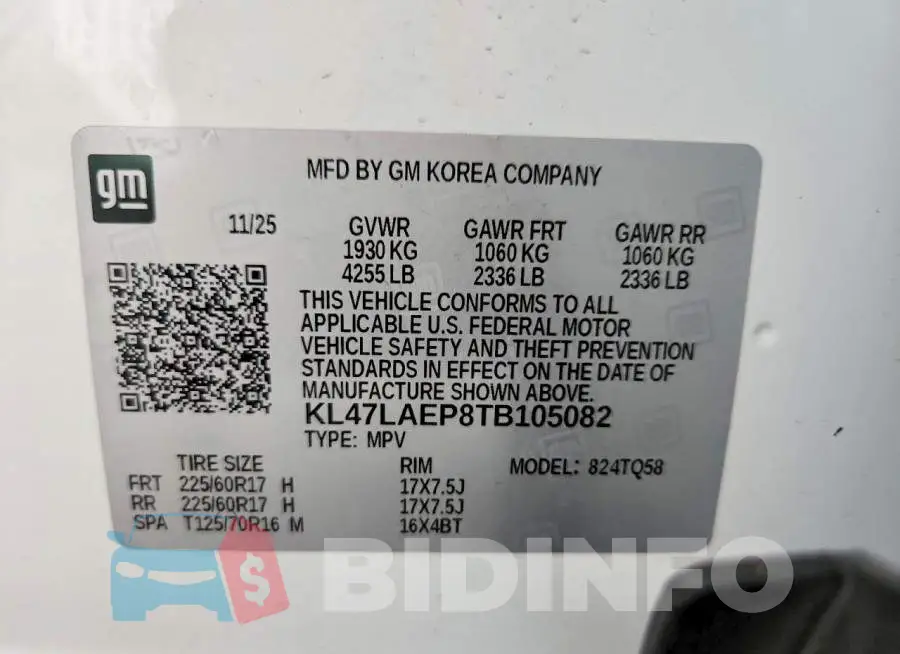 KL47LAEP8TB105082 Photo# 13