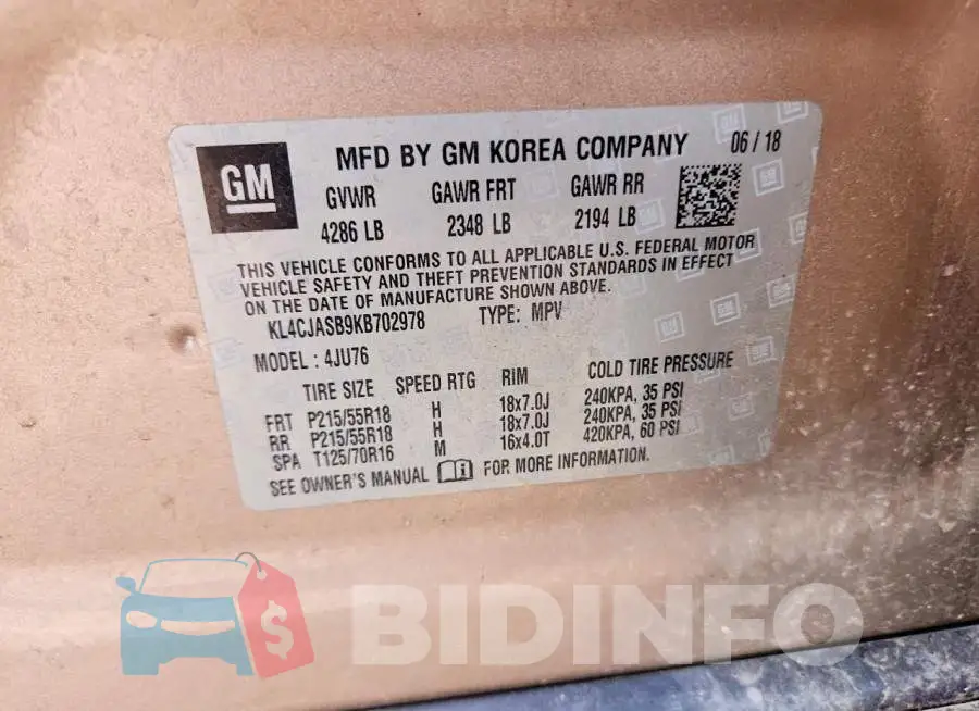 KL4CJASB9KB702978 Photo# 13