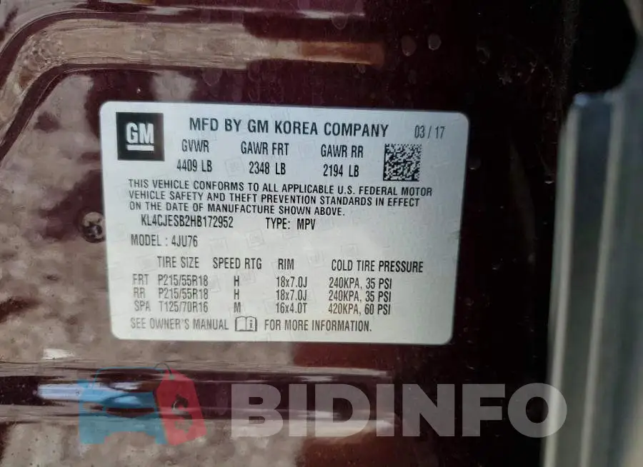 KL4CJESB2HB172952 Photo# 13