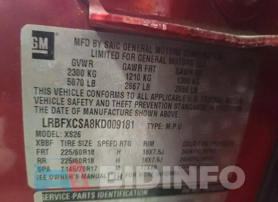 LRBFXCSA8KD009181 Photo# 13