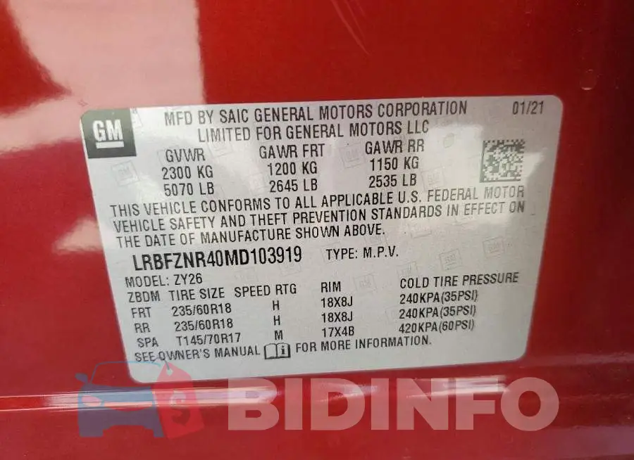 LRBFZNR40MD103919 Photo# 13