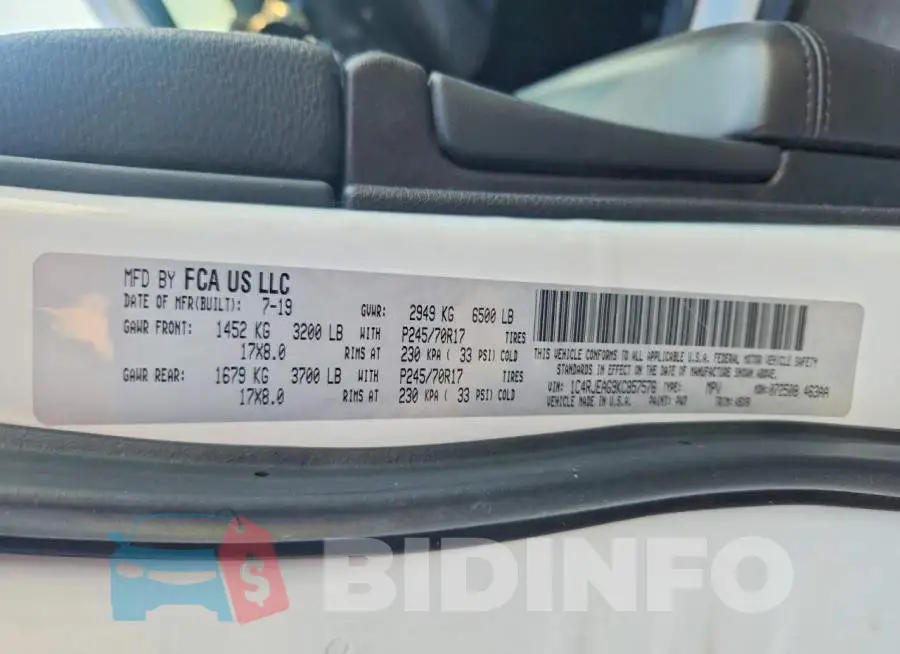 1C4RJEAG9KC857576 Photo# 13