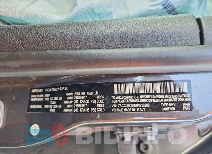 ZACCJBCB9HPG16286 Photo# 13