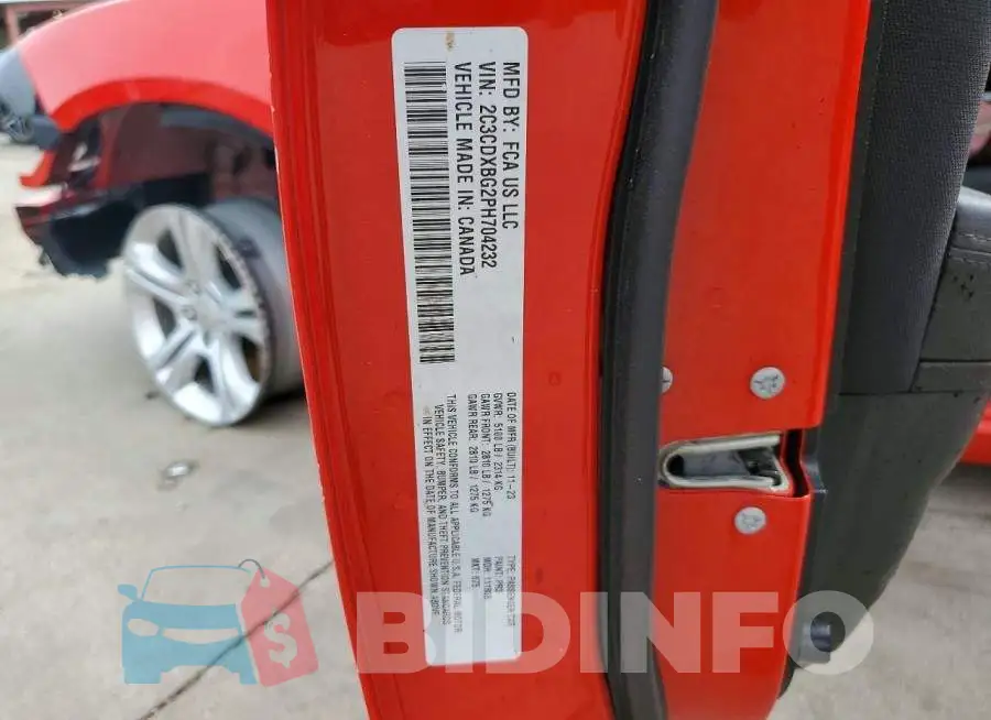 2C3CDXBG2PH704232 Photo# 12