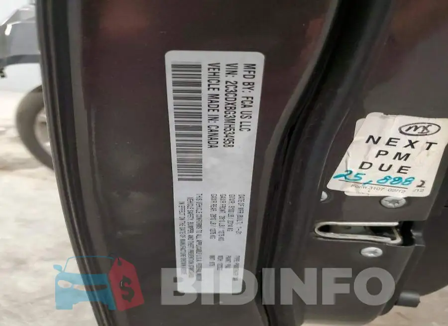 2C3CDXBG3MH534958 Photo# 12