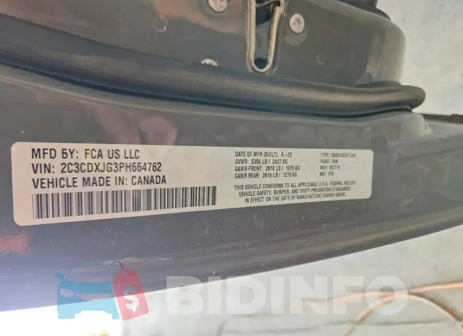 2C3CDXJG3PH664762 Photo# 12