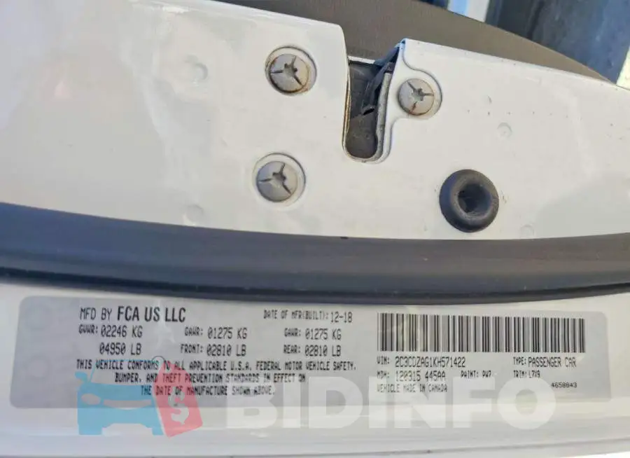2C3CDZAG1KH571422 Photo# 12