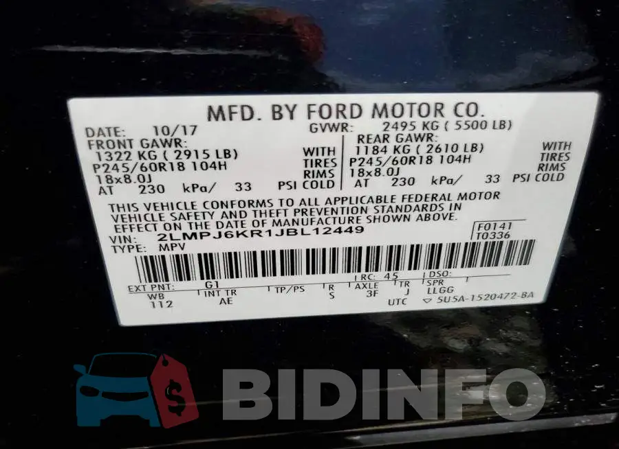 2LMPJ6KR1JBL12449 Photo# 13