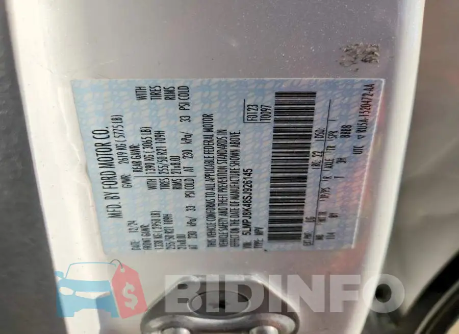 5LMPJ8K48SJ926145 Photo# 12