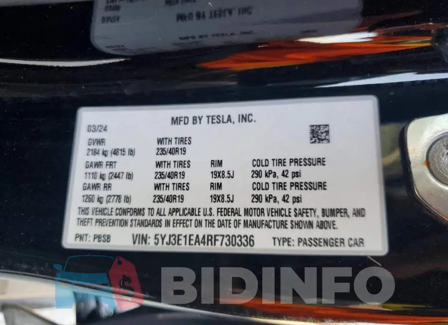 5YJ3E1EA4RF730336 Photo# 13