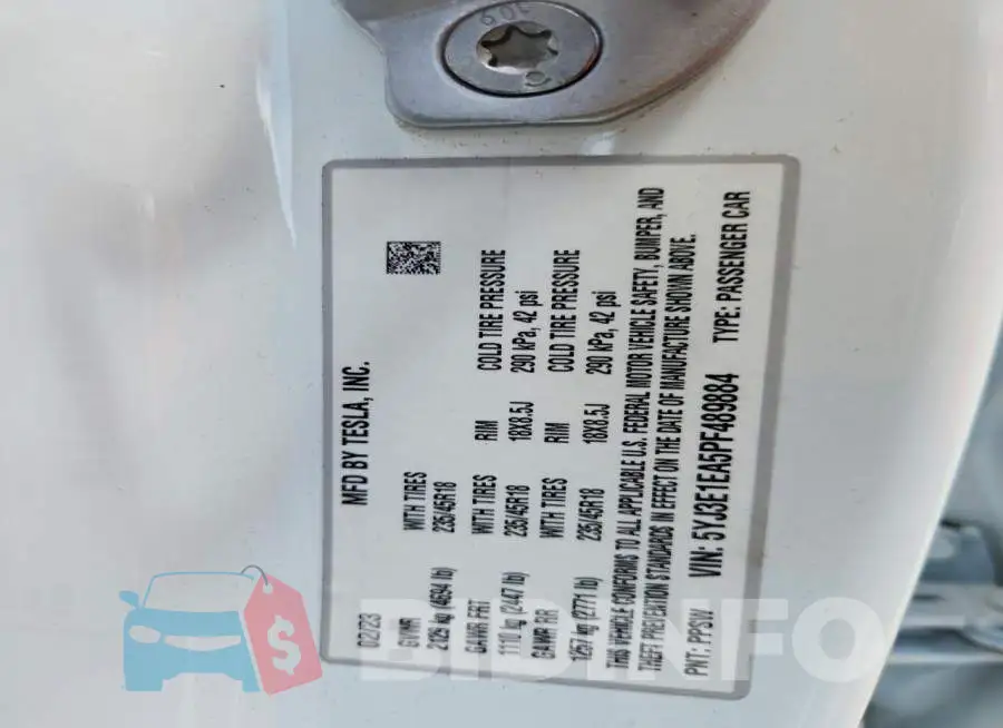5YJ3E1EA5PF489884 Photo# 12
