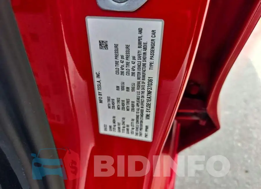 5YJ3E1EA7NF370361 Photo# 12