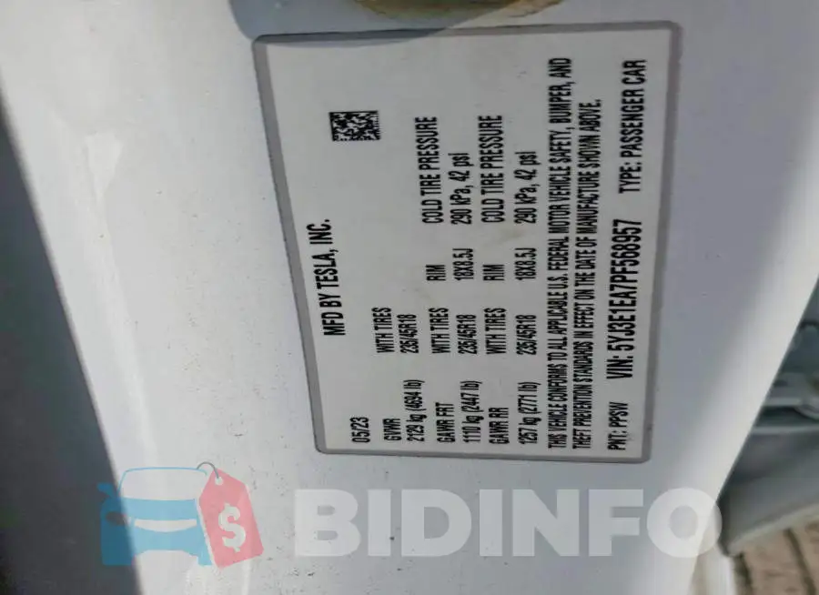 5YJ3E1EA7PF568957 Photo# 13