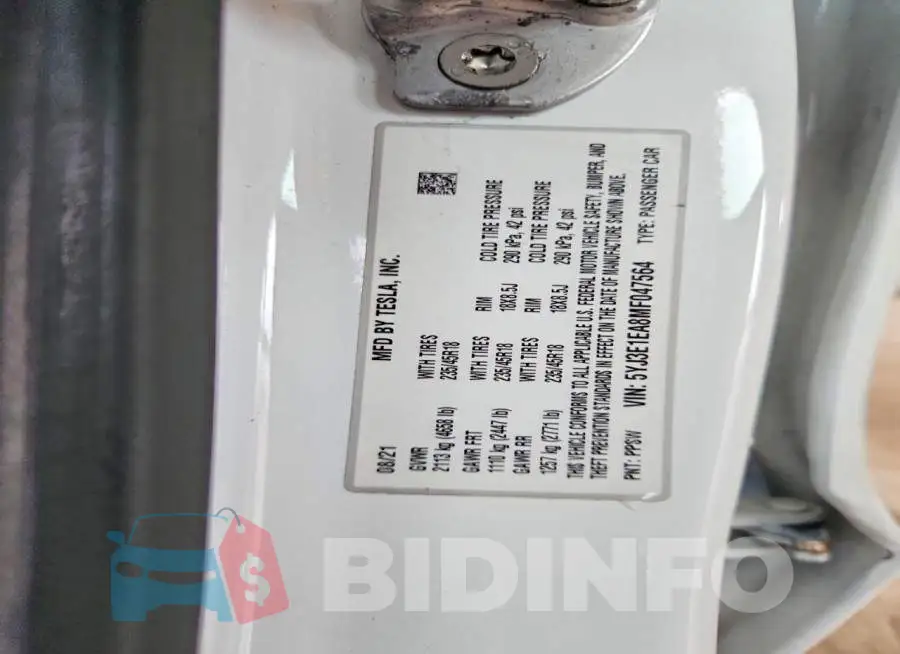 5YJ3E1EA8MF047564 Photo# 12
