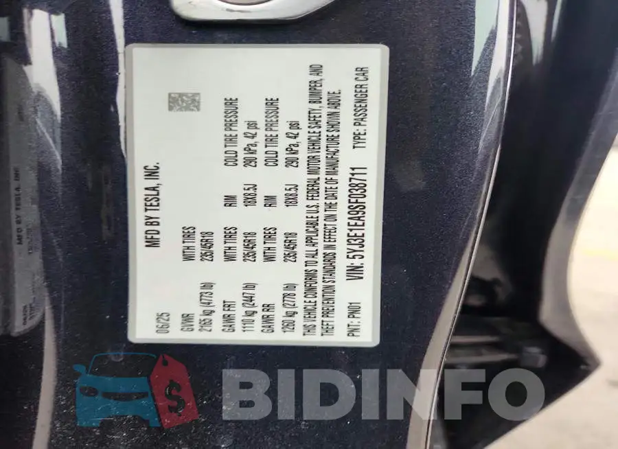 5YJ3E1EA9SF038711 Photo# 13