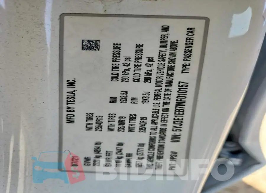 5YJ3E1EB7MF010157 Photo# 13