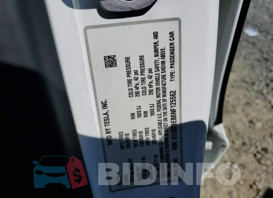 5YJ3E1EB8NF125562 Photo# 12