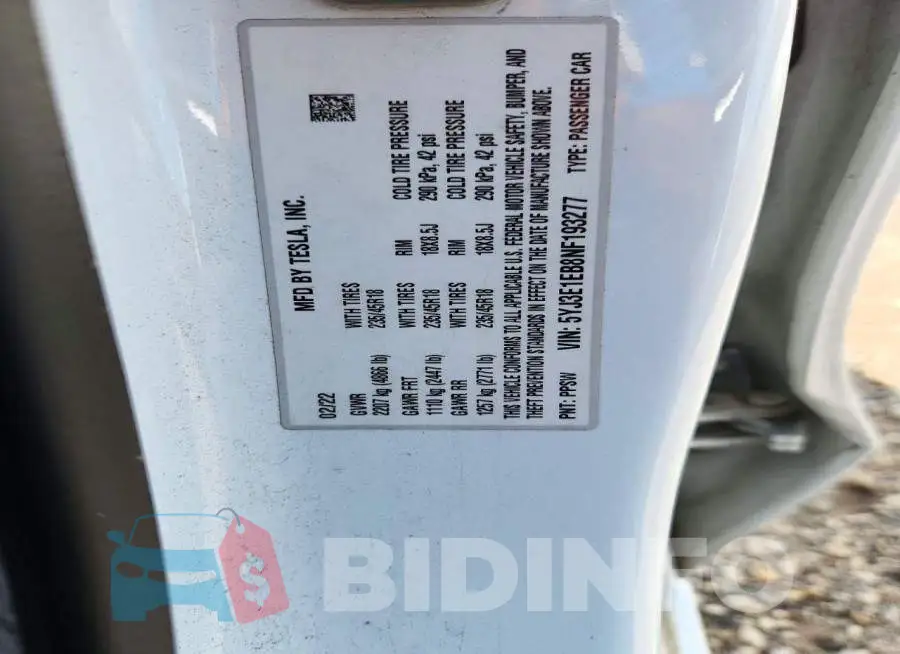 5YJ3E1EB8NF193277 Photo# 12