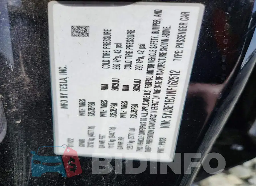 5YJ3E1EC1NF162512 Photo# 12