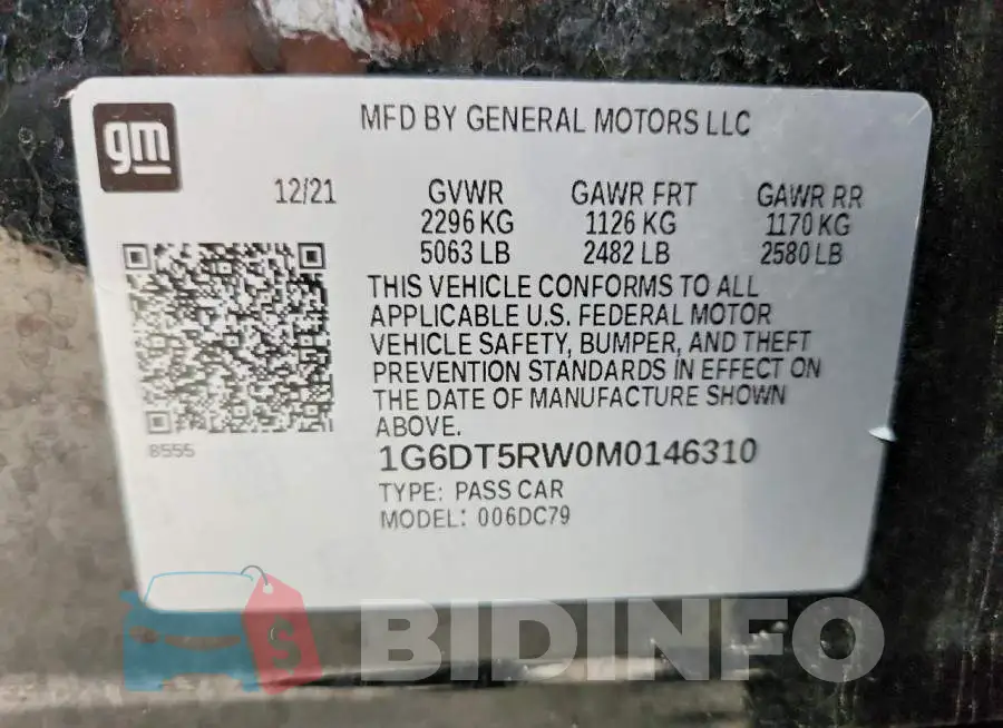 1G6DT5RW0M0146310 Photo# 13