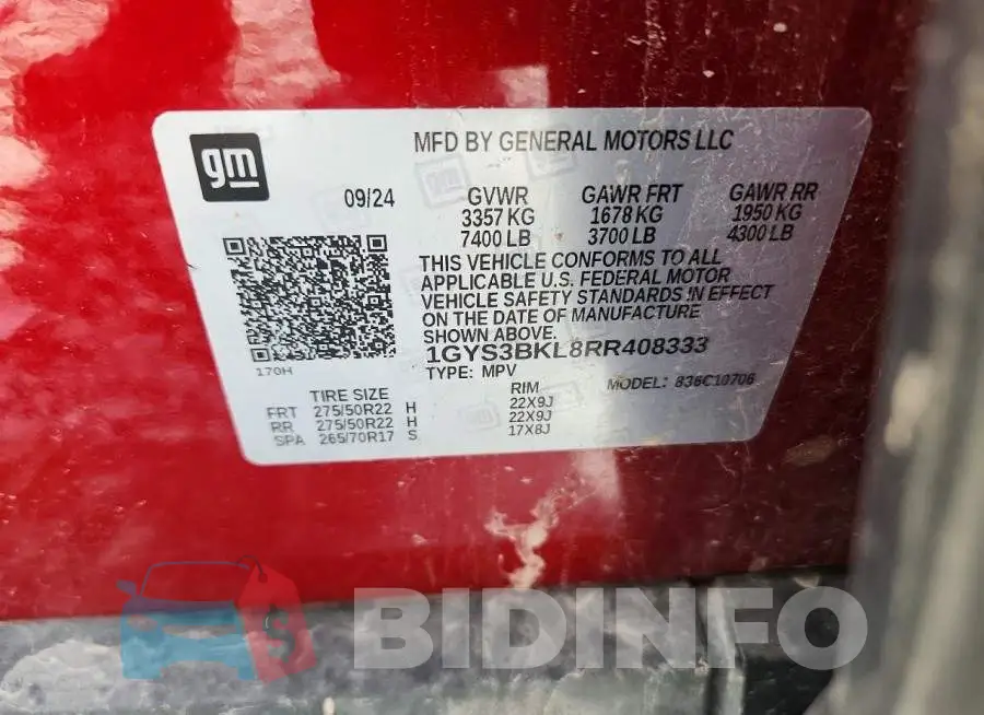 1GYS3BKL8RR408333 Photo# 13