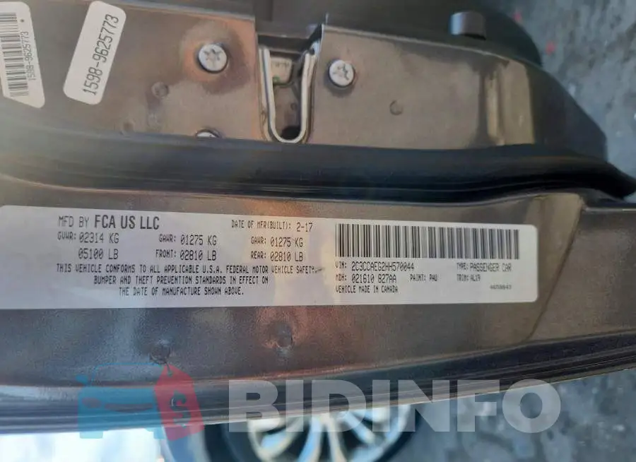 2C3CCAEG2HH570044 Photo# 12