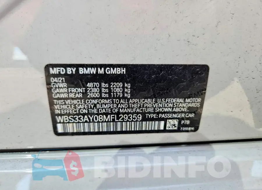 WBS33AY08MFL29359 Photo# 12