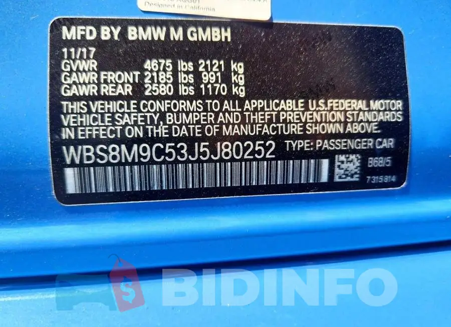 WBS8M9C53J5J80252 Photo# 12