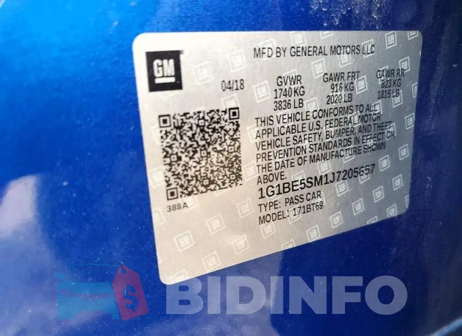 1G1BE5SM1J7205657 Photo# 12