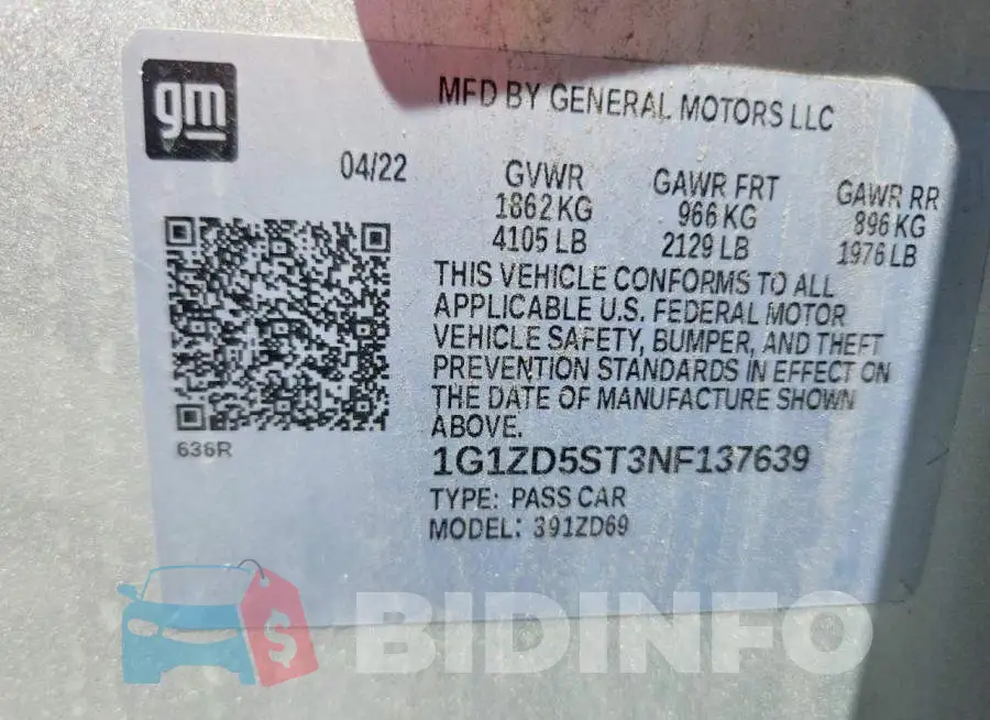 1G1ZD5ST3NF137639 Photo# 12