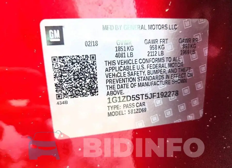 1G1ZD5ST5JF192278 Photo# 13