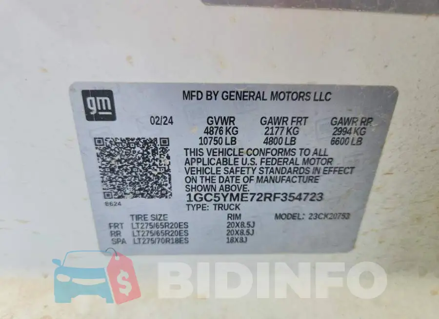 1GC5YME72RF354723 Photo# 13