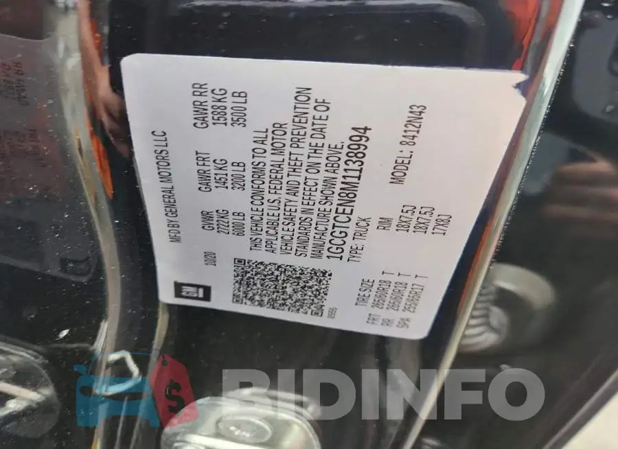 1GCGTCEN8M1138994 Photo# 12