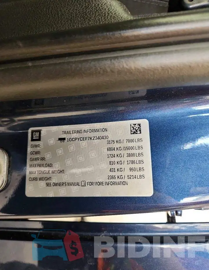 1GCPYCEF7KZ340430 Photo# 13