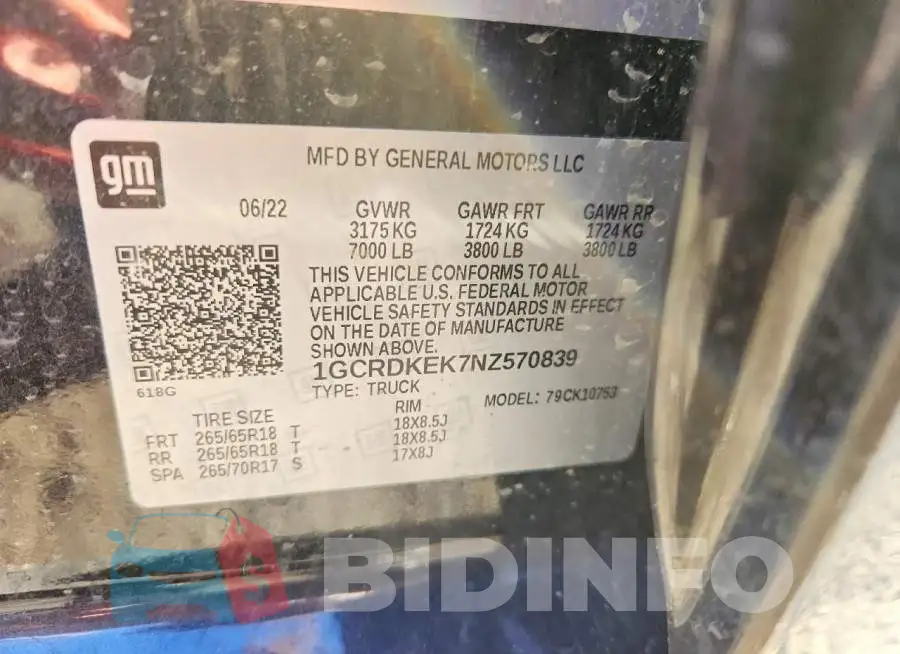 1GCRDKEK7NZ570839 Photo# 13
