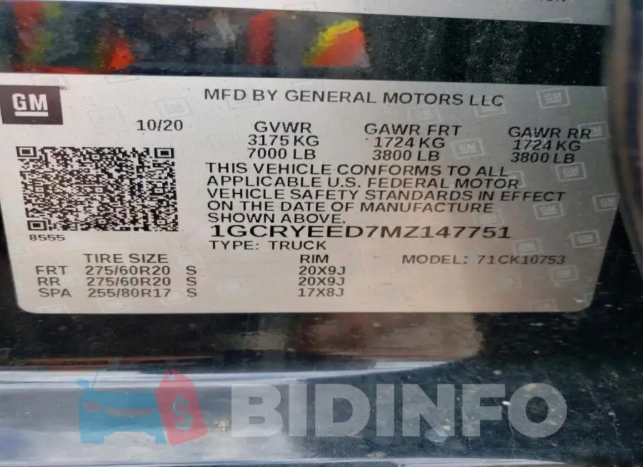 1GCRYEED7MZ147751 Photo# 12
