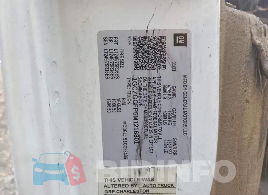 1GCZGGFP5M1216801 Photo# 12