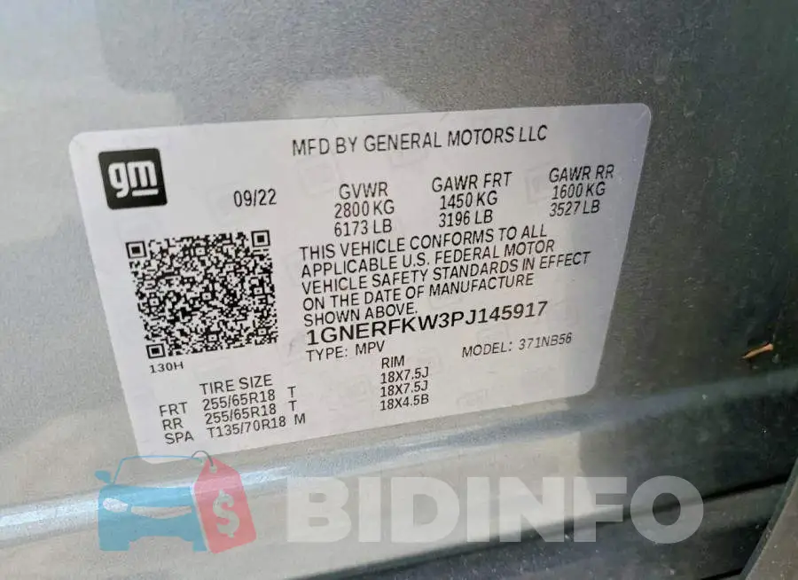 1GNERFKW3PJ145917 Photo# 13