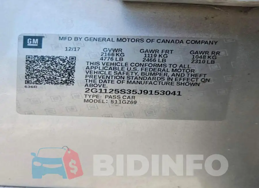 2G1125S35J9153041 Photo# 12