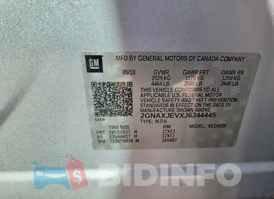 2GNAXJEVXJ6344445 Photo# 13