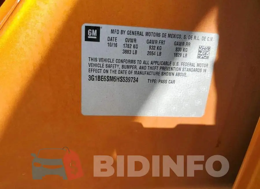 3G1BE6SM6HS539734 Photo# 12