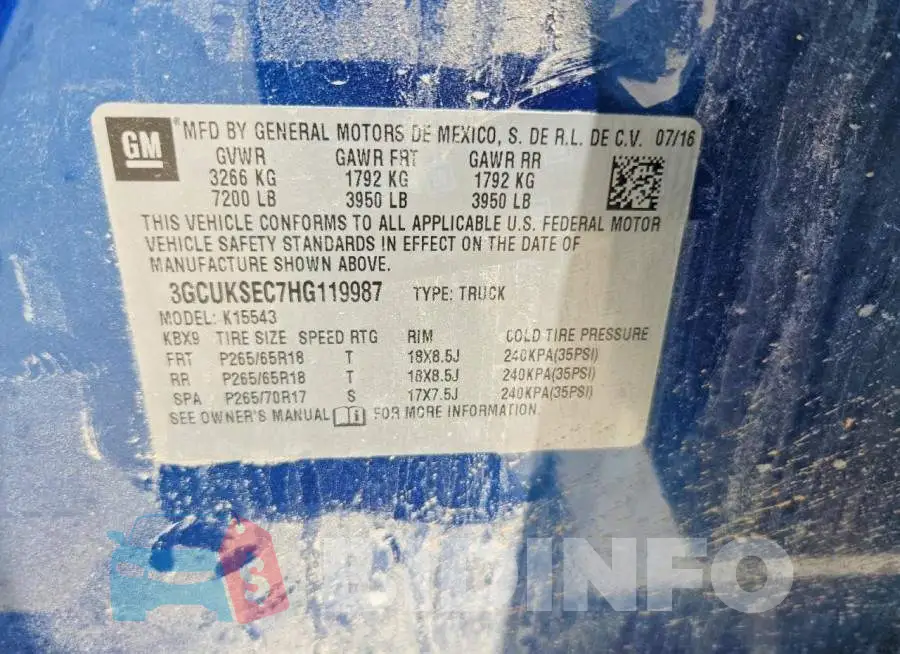 3GCUKSEC7HG119987 Photo# 12