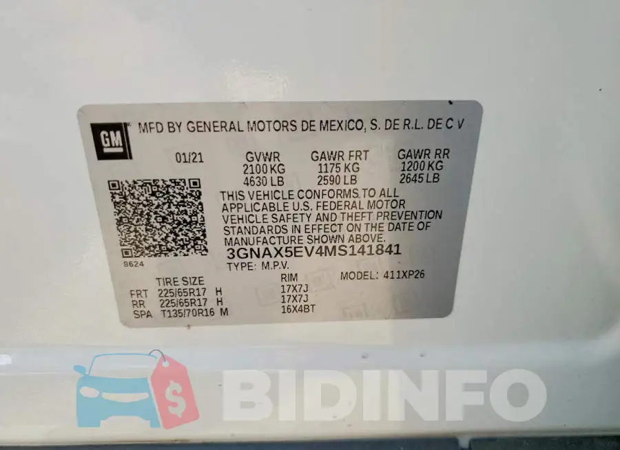 3GNAX5EV4MS141841 Photo# 14