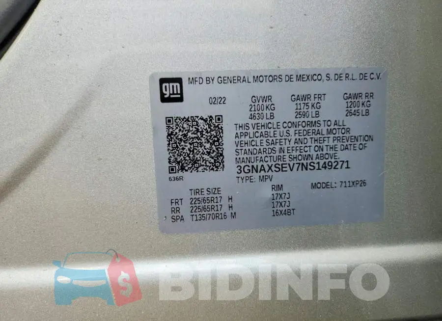 3GNAXSEV7NS149271 Photo# 14