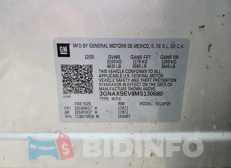 3GNAXSEV8MS130680 Photo# 13